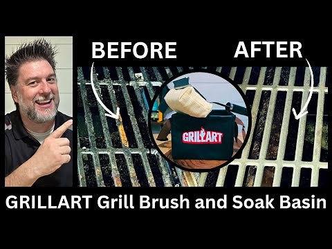 🌟 GrillArt bristle free grill brush and soak basin review. How to clean your grill.