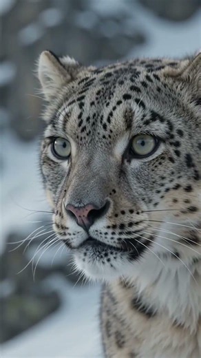 A family of snow leopards hunting in snowy mountains, BBC nature documentary style, ultra-realistic.