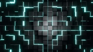 Abstract 3D Background with Neon Light Effects