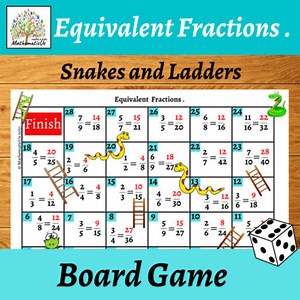 Equivalent Fractions Snakes and Ladders Maths Board Game
