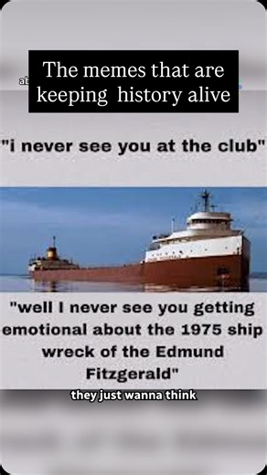 CBC’s Commotion on Instagram: "Thanks to meme makers in a strange but beautiful part of the internet, the wreck of the Edmund Fitzgerald is alive and well online. @nikostratis and Conor Kerr explain to @elamin why this tragedy (and amazing song by Gordon Lightfoot) remain a cultural fixation 50 years after it happened. Link in bio for the hilarious and sad and yearning discussion. #edmundfitzgerald #wreckoftheedmundfitzgerald #gordonlightfoot #canadianmusic #music #memes"