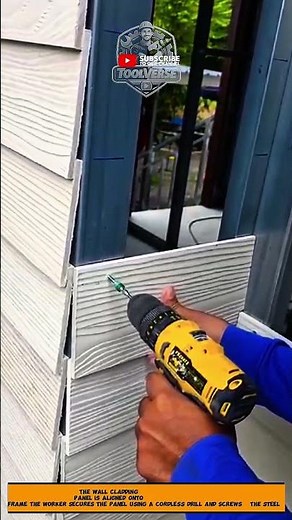 Modern Exterior Wall Cladding Installation Using Cordless Drill Tools