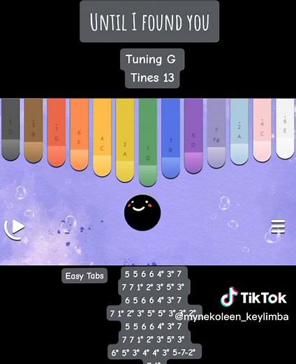 Easy Keylimba Tabs Tutorial for 'Until I Found You' Song