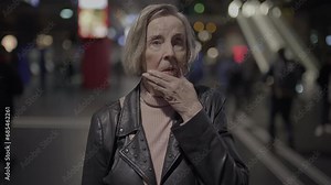 Sad Old Retired Lady Having Negative Emotions Thinking Fearful Thoughts