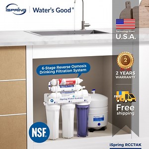 iSpring RCC7AK เครื่องกรองน้ำตื่ม NSF Certified 75 GPD 6-Stage RO Drinking Water Filtration System Reverse Osmosis System pH  Alkaline Remineralization Under Sink Patented Top-Mounted Faucet | Lazada.co.th