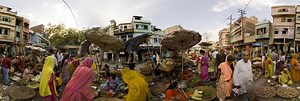 Market in Udaipur in Rajasthan, India 360 Panorama | 360Cities