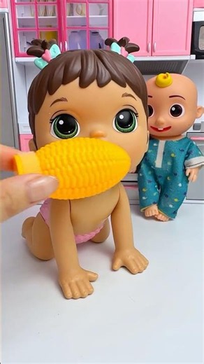 ASMR Unboxing Minnie Mouse & Cocomelon Corn Toy | Satisfying Kitchen Set #shorts