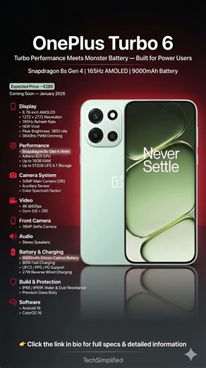 OnePlus Turbo 6 Full Review & Specs | 9000mAh Battery, Snapdragon 8s Gen 4 & 165Hz AMOLED