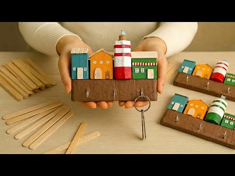 ✨️ Turn Popsicle Sticks into a Beautiful Wall Decor Key Holder 🏠| Store-Bought Look DIY ✨️