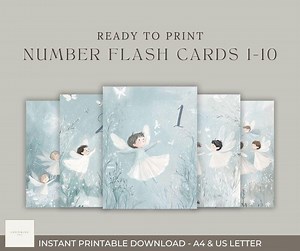 Numbers Flash Cards, Preschool Counting Flash Cards, Number Cards 1-10, Waldorf Flash, Montessori Classroom, Cards, Fairy, Fairies - Etsy Canada