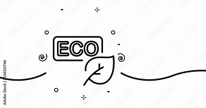 Eco friendly sign. Leaf, leaves, biodegradable, nature, natural ingredients, herbal, plant, care for environment. Ecology. One line drawing animation. Motion design. Animated technology logo. Video 4K