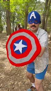 I hope you all like my Crocheted Captain America Shield and Helmet 🧶🇺🇸🪖 Hey Nnamdi Ngwe on your left… I MEAN MY LEFT! 🫣💀🩸My newest entry to the BCU (Brochet Crochet Universe) is made from genuine authentic VerBROnium™ I’ll try to get this pattern out ASAP btw 🫡 Stay Tuned folks!! #crochethumor #captainamerica #captainamericashield #marvelcosplay #crochet #crochetcosplay | Brochet
