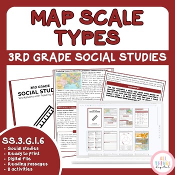 Map Scale Types SS.3.G.1.6 3rd Grade Social Studies Activity & Answer Key