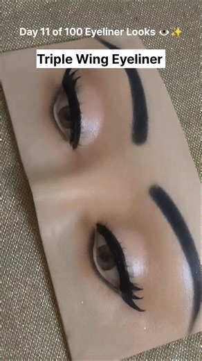 Easy Triple Winged Eyeliner Tutorial (Sharp & Fierce!) 🖤 #makeuphacks #eyelinertutorial #viralmakeup