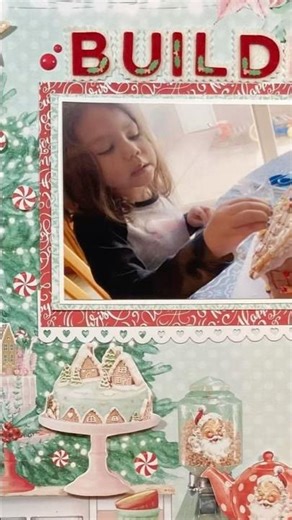 🍪Cute & Easy Christmas Scrapbook Layout #shorts #youtubeshorts #christmas