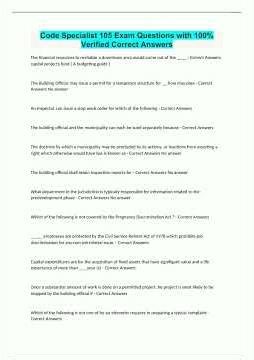 Code Specialist 105 Exam Questions with 100 Verified Correct Answers979