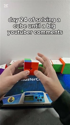 day 24 of solving a cube until a big youtuber comments #rubikscube #cube #cubing #cuber