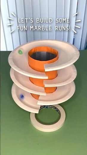 How to Build a Paper Marble Run🛝| Crafts Tutorial | Easy DIY for Kids #shorts #marblerun #papertoy