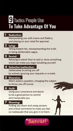 9 Psychological Tactics People Use to Manipulate and Take Advantage of You