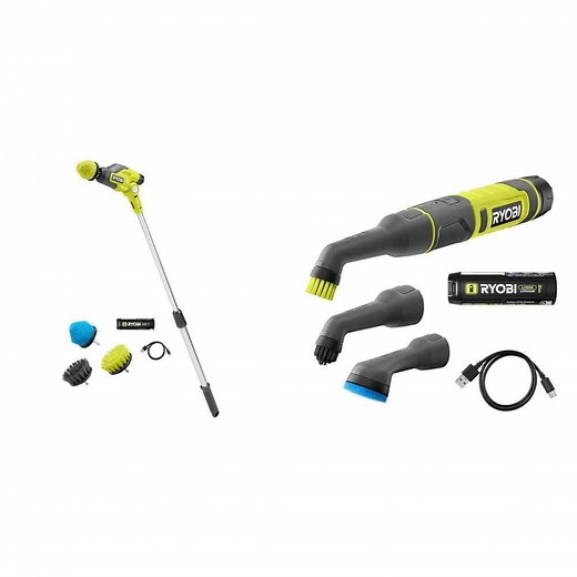 RYOBI USB Power Scrubber Kit with 2Ah Battery and Accessories - The Home Depot
