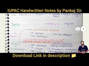 IUPAC Pankaj Sir | PW Organic Chemistry | Handwritten IUPAC Nomenclature Notes for NEET 2026