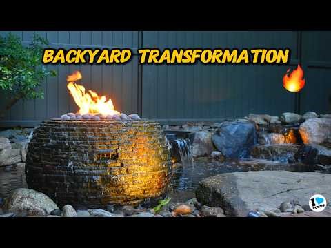 We built TWO water features in ONE backyard and the transformation was INSANE