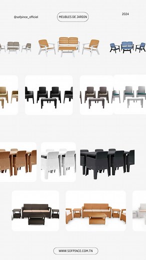 ☀️ Transformez votre jardin en oasis de confort et de style avec notre collection de meubles en plastique durable ! 🌿 Diversité de modèles: De la chaise longue à la table basse, découvrez une gamme complète de meubles conçus pour s’adapter à tous les espaces extérieurs. 🎨 Variété de couleurs: Disponibles dans une palette de couleurs vibrantes et modernes, nos meubles permettent de personnaliser votre espace extérieur selon vos goûts. 🌞 Résistance au soleil: Fabriqués à partir de plastique rés