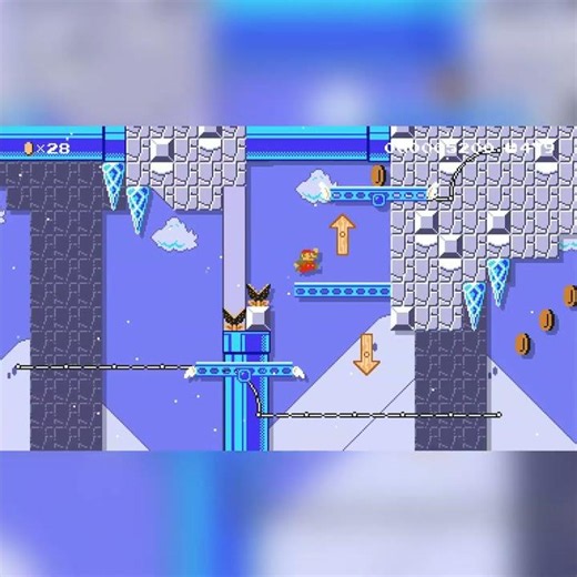 Icy Cavern (Platforming) by Aaron YT ★ #shorts 🍄Super Mario Maker 2 Switch 2 No Commentary #dyn