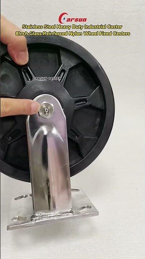 Stainless Steel Heavy Industrial Casters 8Inch Glass Reinforced Nylon Wheel Fixed Casters #casters