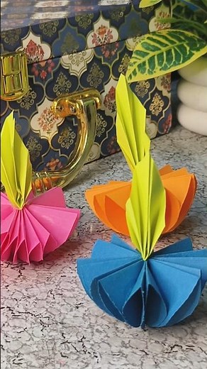 “WOW! 😍 Make This Colorful Paper Diya in 2 Minutes | Diwali & Navratri Decoration Craft 🎆✨🪔🪔