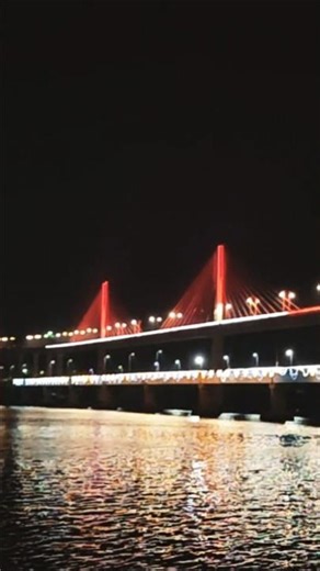 Mandovi River | Atal Setu Goa View 🌉 | Panjim Night Vibes #Goa#mandoviriver #cruiselife#viralshorts
