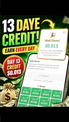 🔥 TimeBucks Daily Streak Day 13 Complete | Day 13 Bonus Unlock | Real Earning Proof 2026 #earningapp