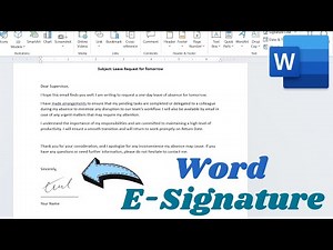 Word | Make and save e-signature