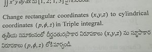 Change rectangular coordinates (x,y,z) to cylindrical coordinat... | Filo