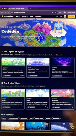 Learning programming like game #programming #python #coding