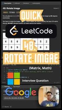 [Part 1] Rotate Image - Leetcode 48 - Javascript (Quick)