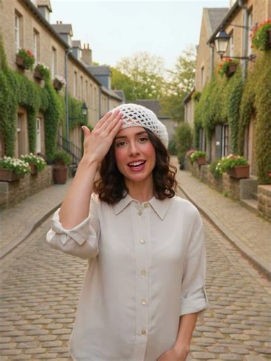 Crochet lace beret pattern