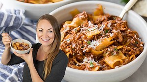 34K views · 151 reactions | My Beef Ragu recipe cooks for hours until it the beef is incredibly tender and flavorful. Serve it with pappardelle pasta for a hearty and impressive dinner! Recipe: https://sugarspunrun.com/beef-ragu-recipe/ | Sugar Spun Run | Facebook