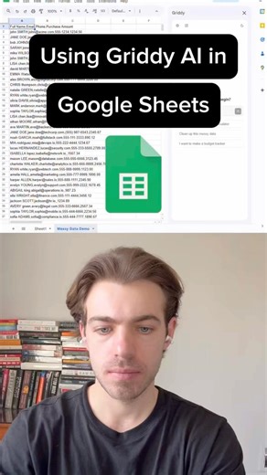 Using Griddy AI to clean data and make a pivot table in Google Sheets in under 30s