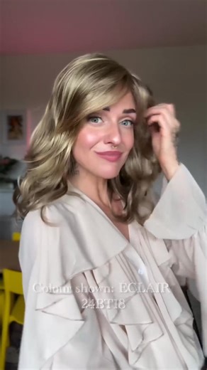 Feminine soft curls and side-swept bangs is made for twirling and turning heads 💖⁠ ⁠ 🛍️ Love this look? Head to https://jonrenau.com/store-locator/ to find a retailer near you! ⁠ Details:⁠ 🖤 Wig: Katherine⁠ 🖤 Color: Éclair | 24BT18⁠ 🖤 Fiber: Synthetic | Jon Renau