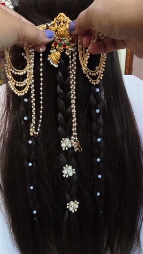 pearls hairstyle clip #hairstyle #bridalmakeup #jewellery