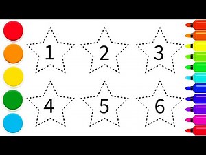How to draw a simple 2D star shape and numbers | step by step