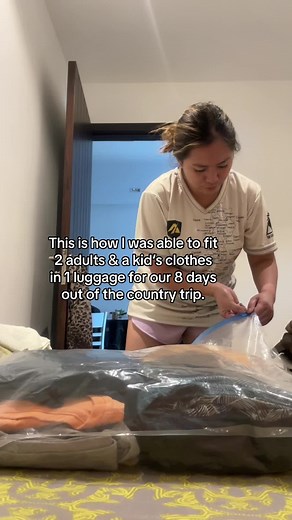 Travel Packing Hack: Fit 2 Adults & Kid's Clothes in 1 Luggage!