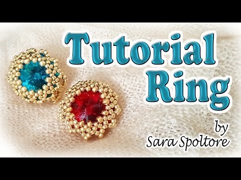 Beaded ring tutorial - How to bezel a Rivoli - DIY ring - How to set a crystal - Beaded setting