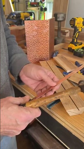DIY Copper Roofing for a Woodworking Project Bird Feeder Hammered Metal