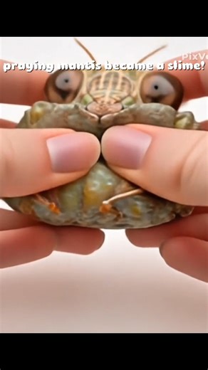 PRAYING MANTIS BECAME A SLIME #ai #aianimation #memes #memeshorts #funny #insect #satisfying #slime