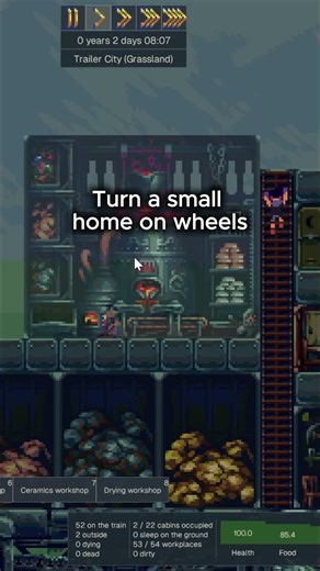 City-building simulator on a train #indiegame #gamedev #strategygames #citybuilder