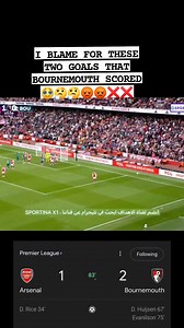 I BLAME DAVID RAYA FOR THESE TWO GOALS THAT BOURNEMOUTH SCORED 🥹🤔🤔😡😡❌❌ #arsenalvsbournmouth | Bello Saminu Yusuf