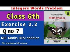Class 6 Exercise 2.2 Q no 7 NBF Maths Ex 2.2 Federal Board Sir Nadeem Munawar