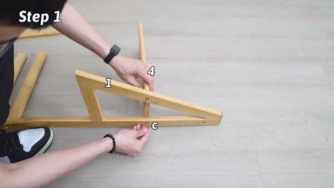 DREAMDE Bamboo Folding Ladder Chair, Convertible Library Ladder w/Anti-Slip Pads & Sturdy Construction, Multi-Functional Display Stand for Library,Classroom & Office